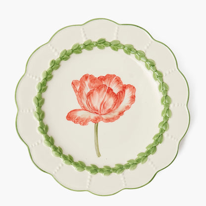 Green Laurel Tulip Dinner Plates (Set of 4)