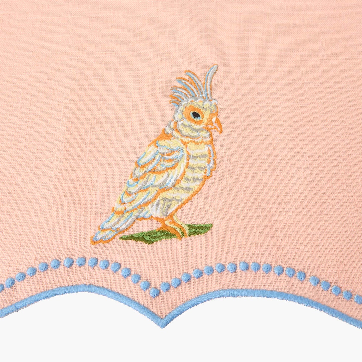 Parrot Coral Linen Napkins (Set of 4)