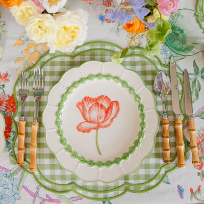 Green Laurel Tulip Dinner Plates (Set of 4)