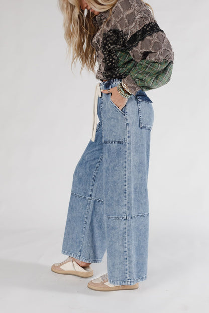 Highway Dreamers Wide Leg Pants - Denim