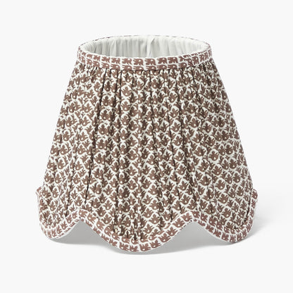 Bamboo Rechargeable Lamp with Chocolate Lotus Deep Scalloped Shade (18cm)
