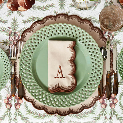 Taupe & Chocolate Isabella Napkins (Set of 4)