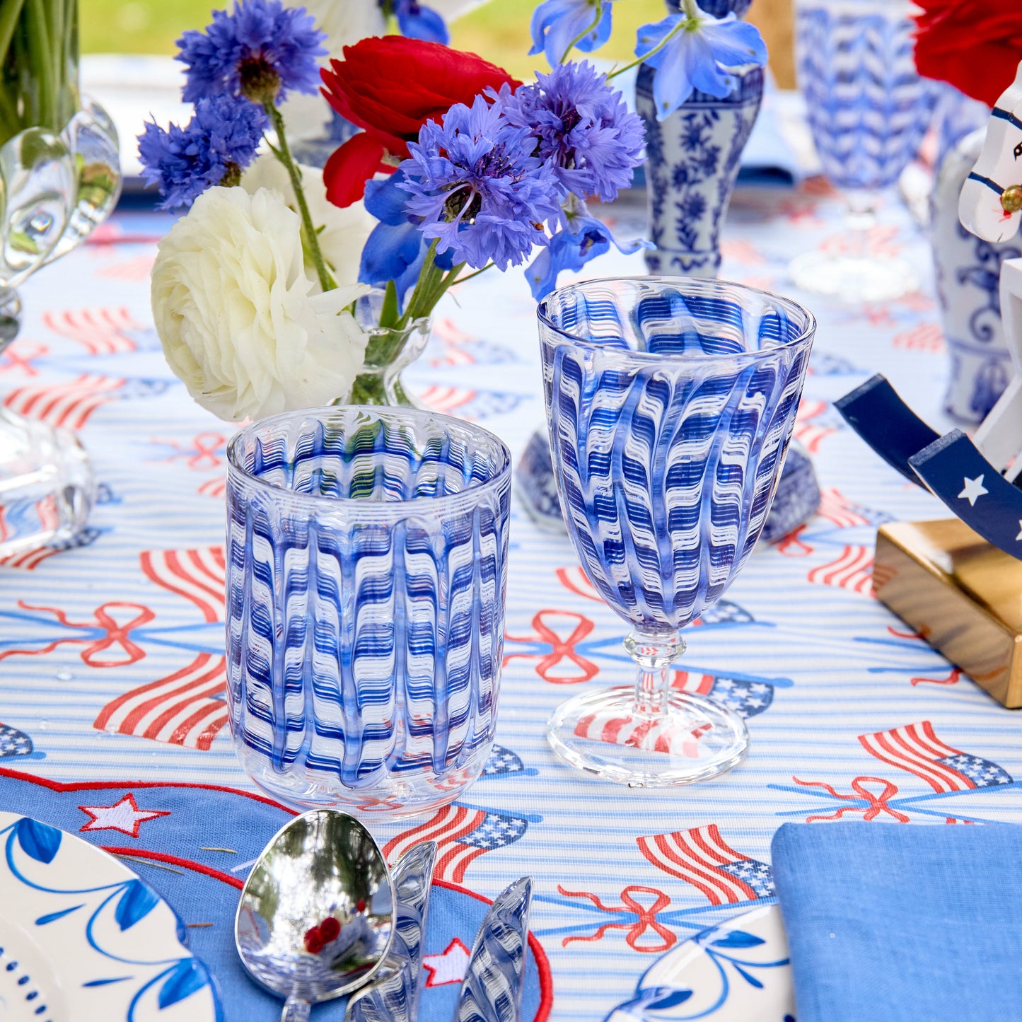 Blue Paloma Glassware (Set of 8)