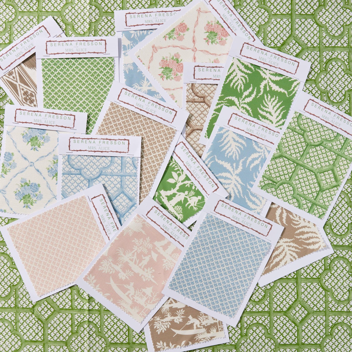Green Lotus Flower Fabric