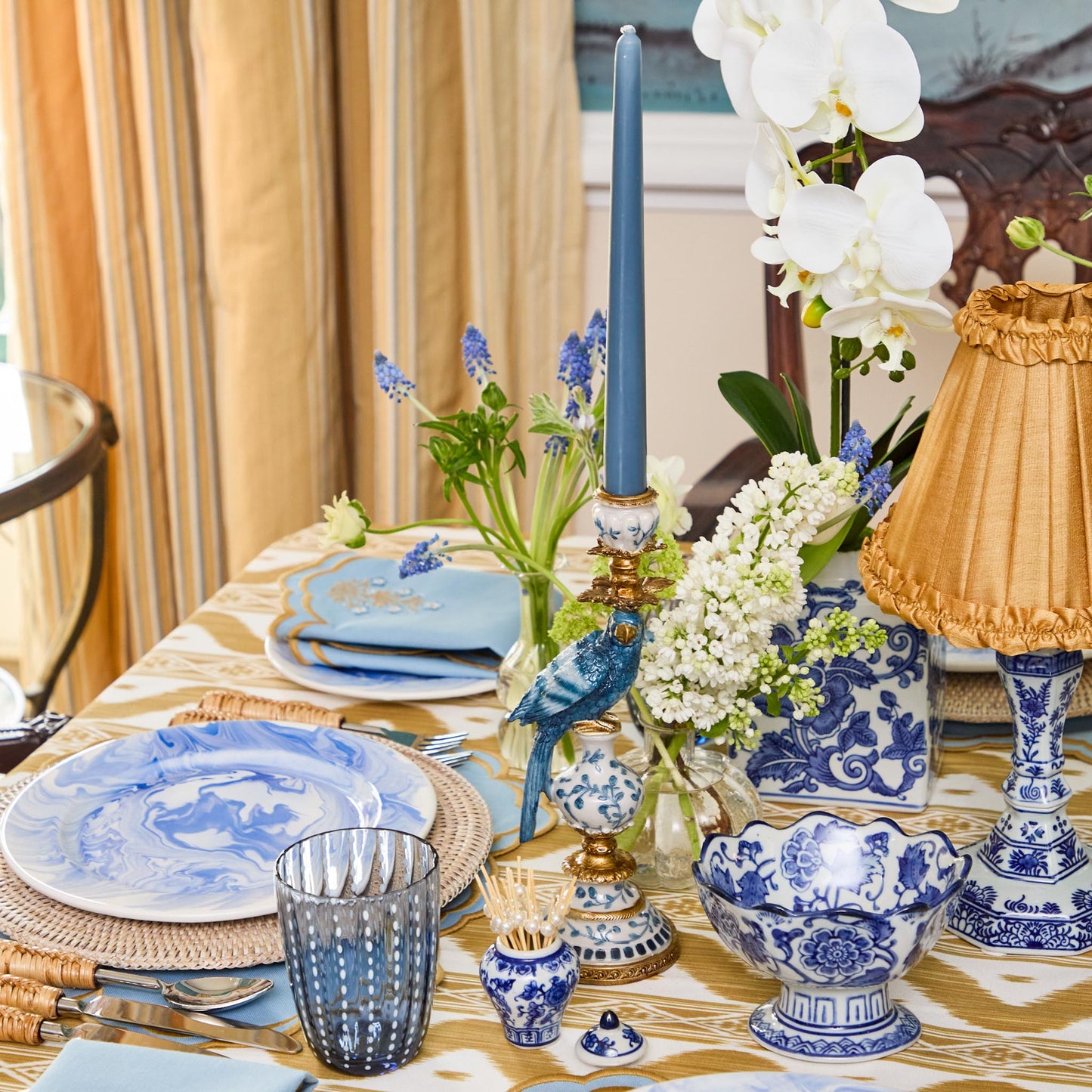 Blue Parrot Candle Set (Dusty Blue)