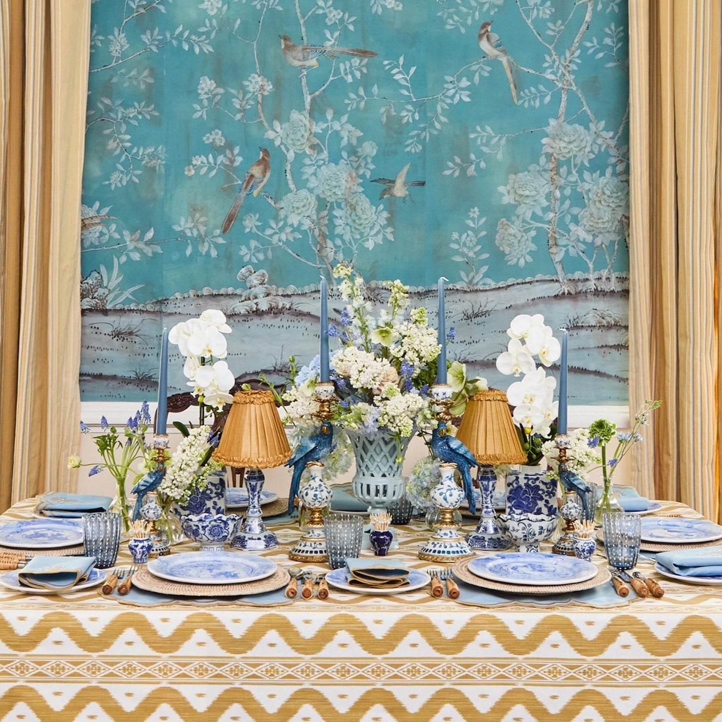 Blue Parrot Candle Set (Dusty Blue)