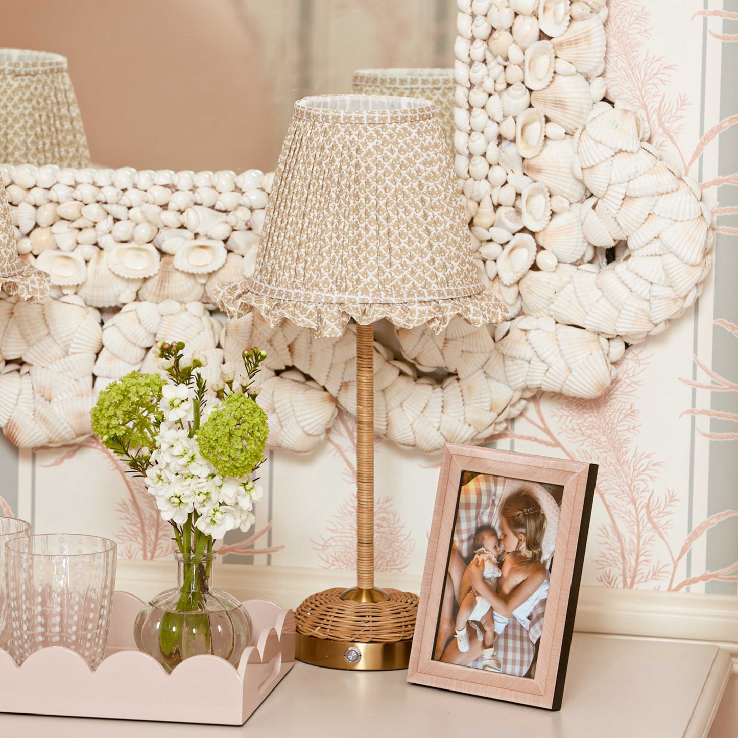 Putty Lotus Ruffle Lampshade (18cm)