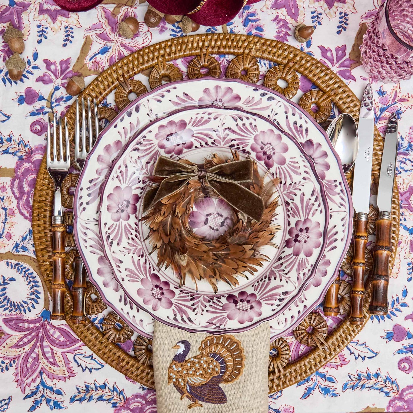 Purple Pandora Dinner & Starter Plates (Set of 8)