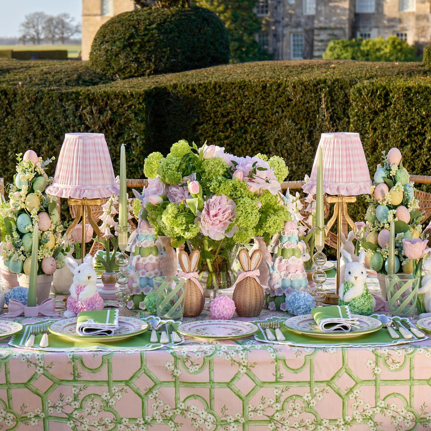 Green Louisa Placemats & Napkins (Set of 4)
