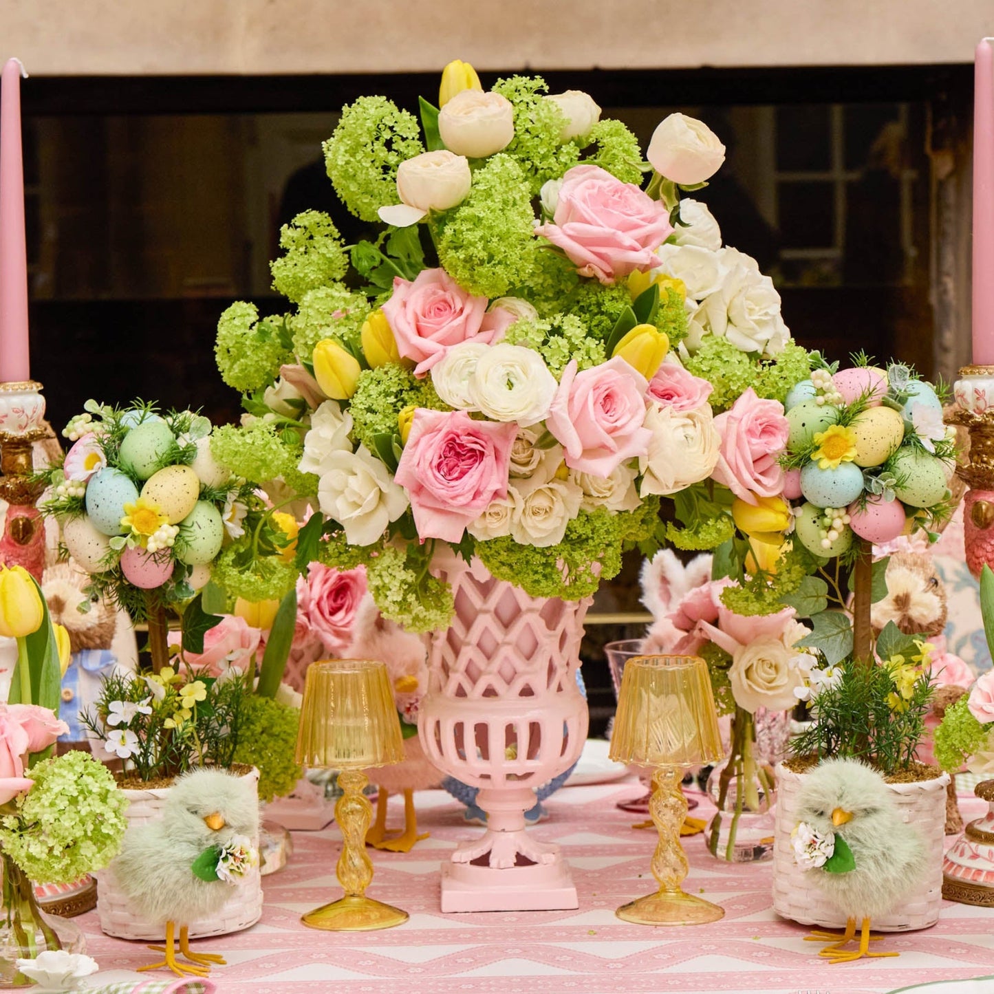 Small Adelaide Pink Lattice Urn Vase