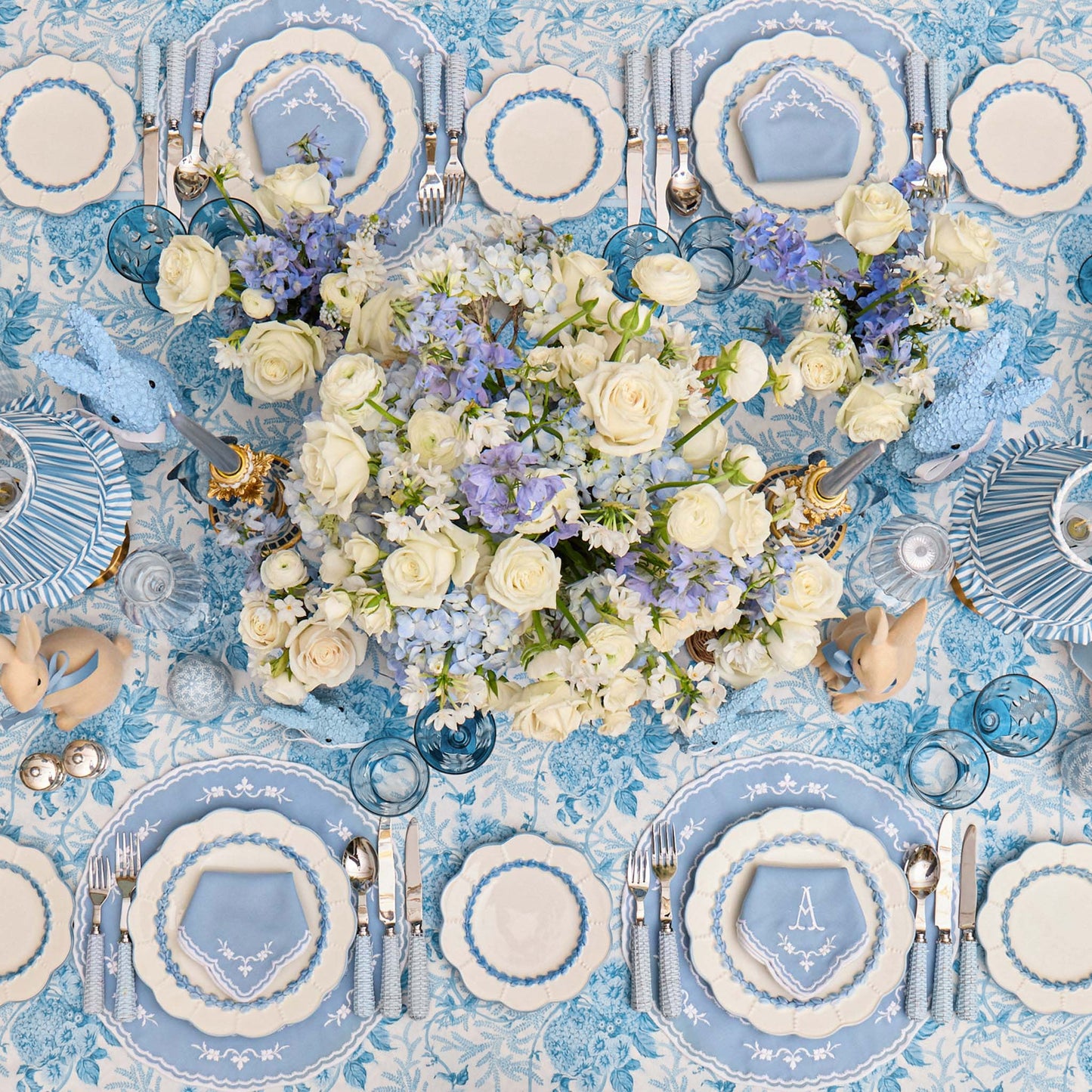Blue Laurel Starter Plates (Set of 4)