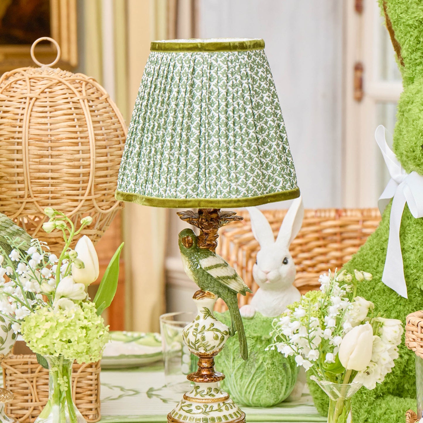 Olive Lotus Lampshade (18cm)