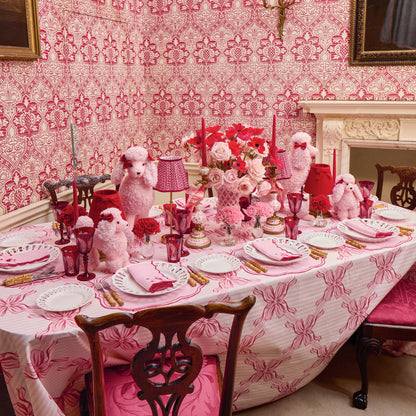 Pink & Red Eloise Linen Placemats & Fifi Poodle Napkins (Set of 4)