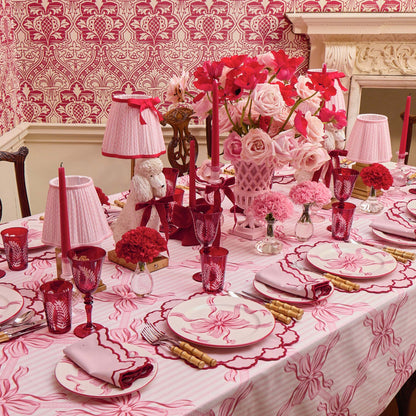 Audrey Pink & Red Bow Dinner Plate