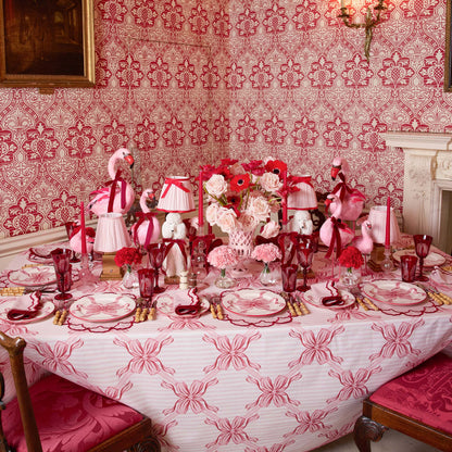 Audrey Pink & Red Bow Starter Plates (Set of 4)