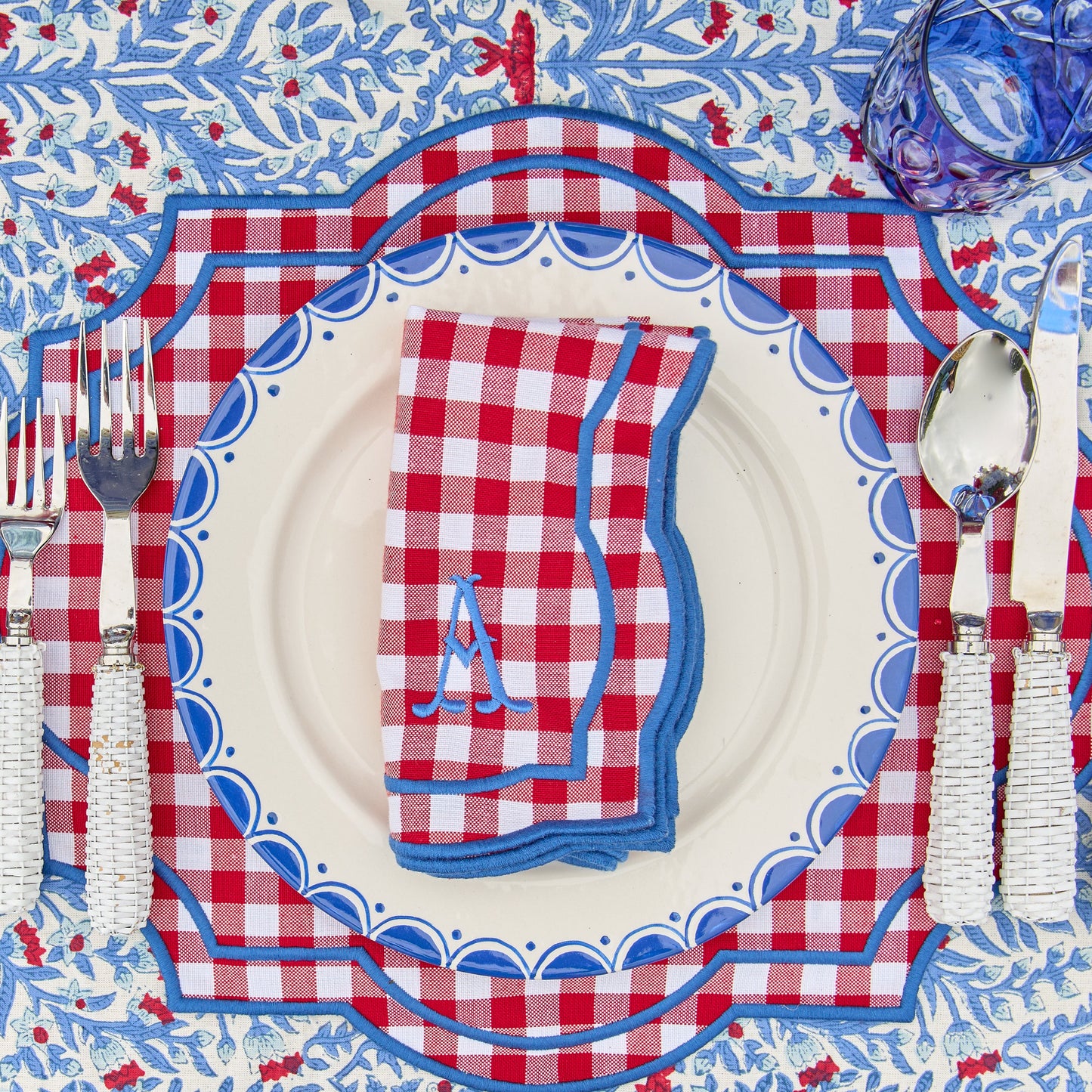 Red Gingham Felix Placemats & Napkins (Set of 4)
