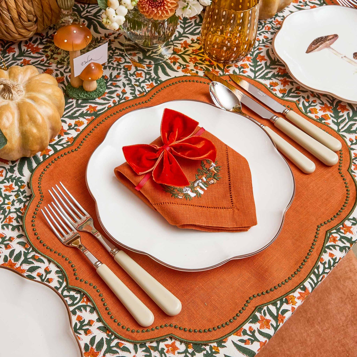 Burnt Orange Napkin Bows (Set of 4)