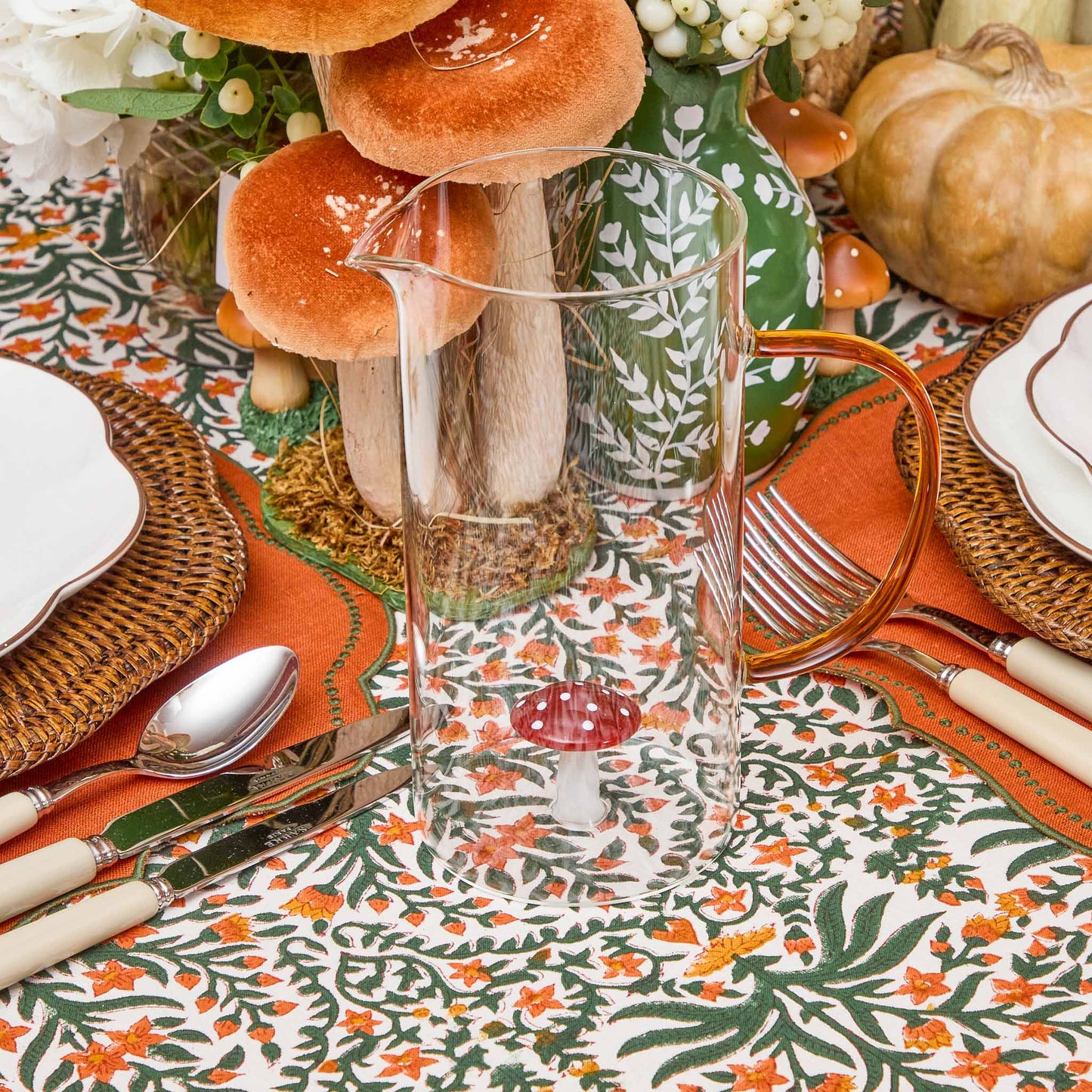 Red Mushroom Jug & Glasses (Set of 4)
