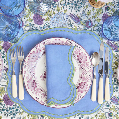 Bluebell & Green Eloise Linen Placemats & Napkins (Set of 4)