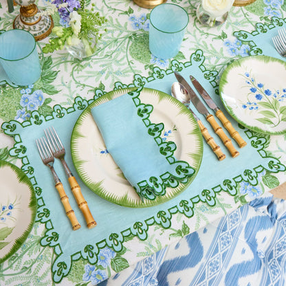 Blue & Green Sophia Waxed Placemats (Set of 4)