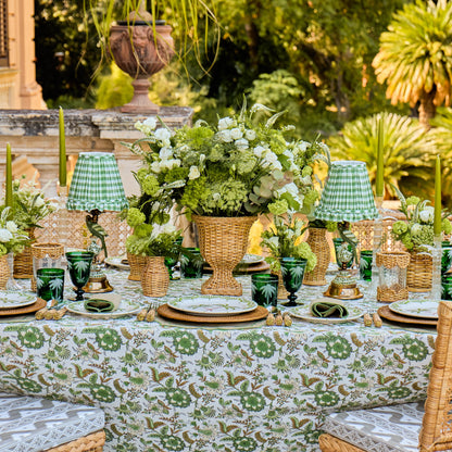 Olive Gingham Ruffle Lampshade (18cm)
