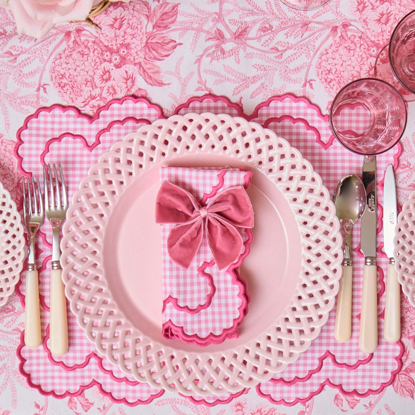 Pink Charlotte Gingham Napkins (Set of 4)