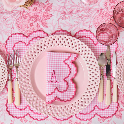 Pink Charlotte Gingham Placemats & Napkins (Set of 4)
