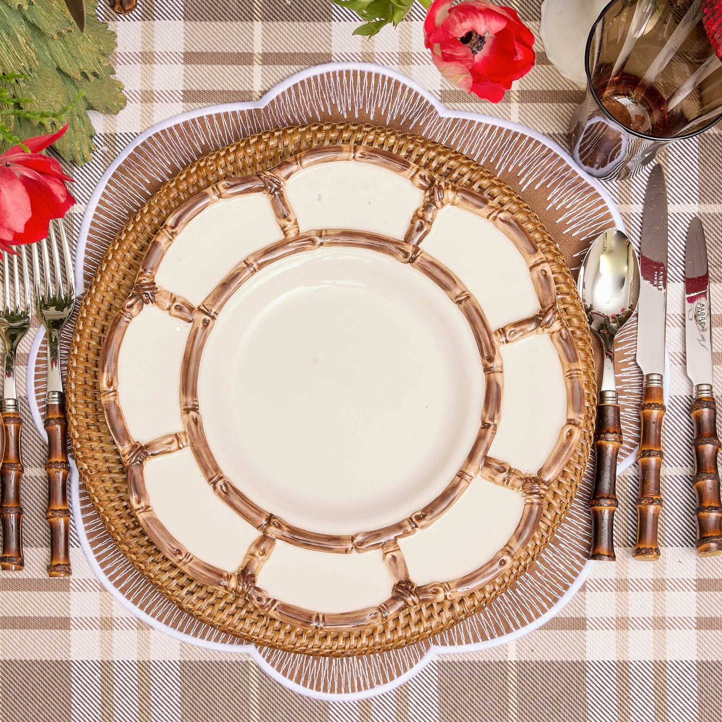 Caramel Alathea Linen Placemats & Napkins (Set of 4)