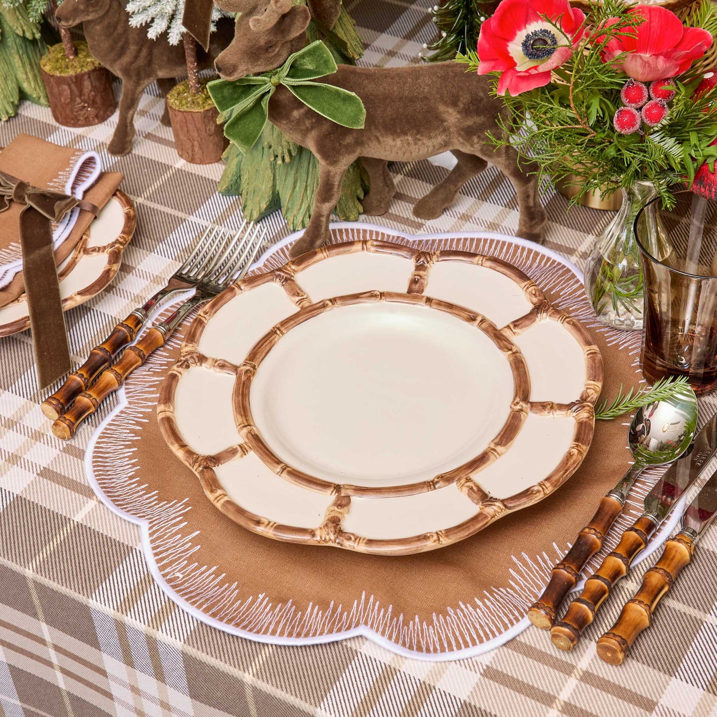 Caramel Alathea Linen Placemats & Napkins (Set of 4)