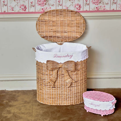 Isabella Rattan Bow Laundry Basket