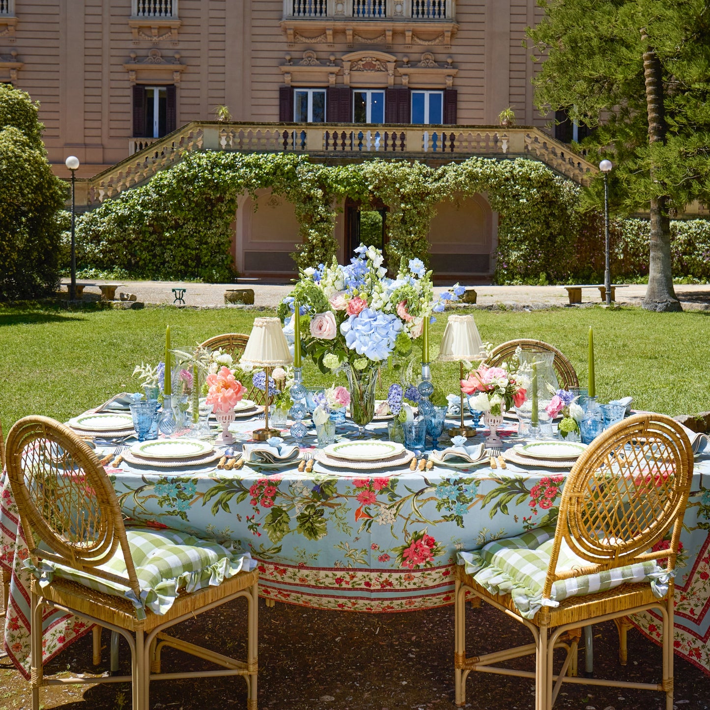 Duck Egg Blue & Sand Mariana Placemats (Set of 4)