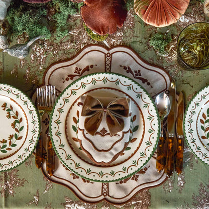 Taupe & Chocolate Doris Placemats & Napkins (Set of 4)