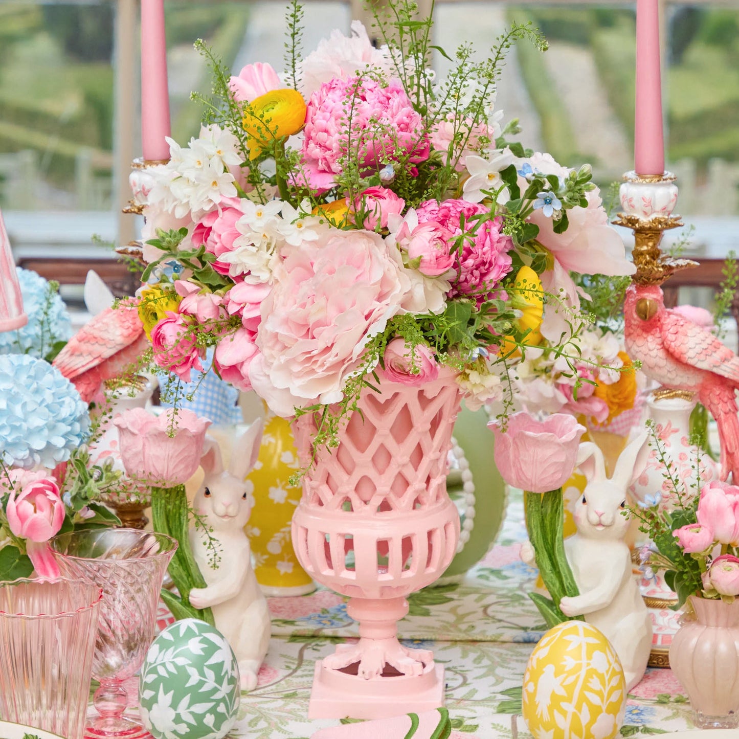 Small Adelaide Pink Lattice Urn Vase