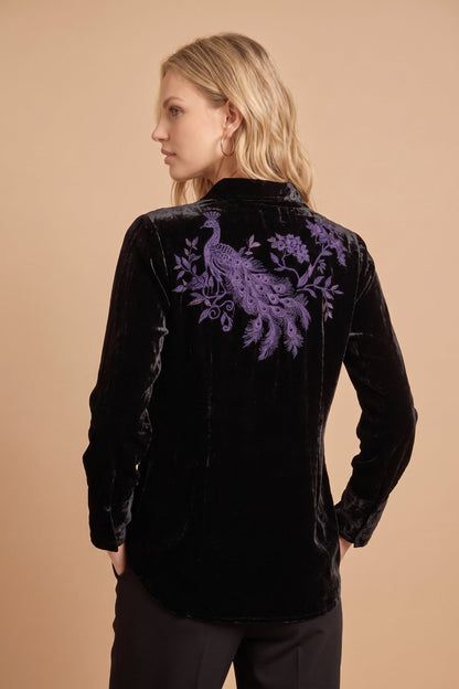 Johnny Was Molly Velvet Vintage Button Down Shirt J17525-O