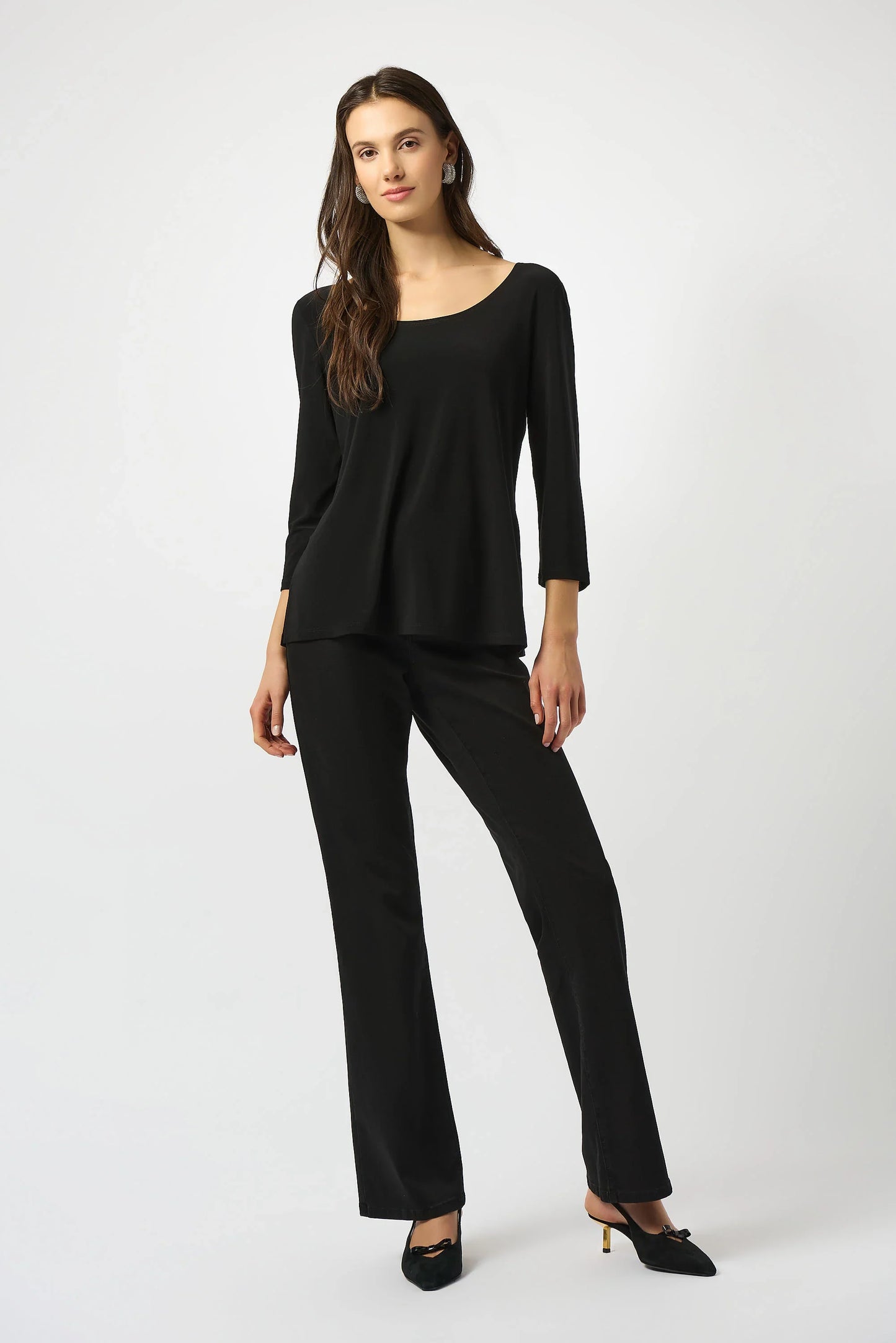 Joseph Ribkoff Scoop Neck 3/4 Sleeve Relaxed Top 253945