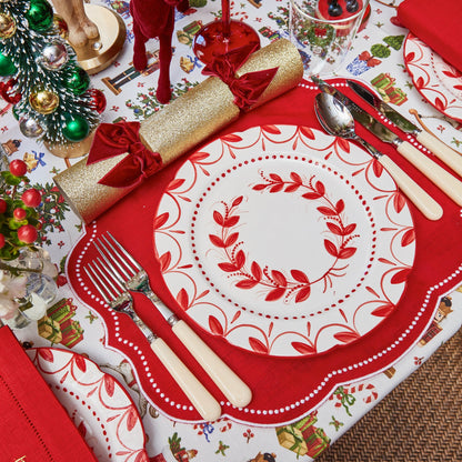 Red Eloise Linen Placemats (Set of 4)