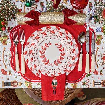 Red Eloise Linen Placemats (Set of 4)