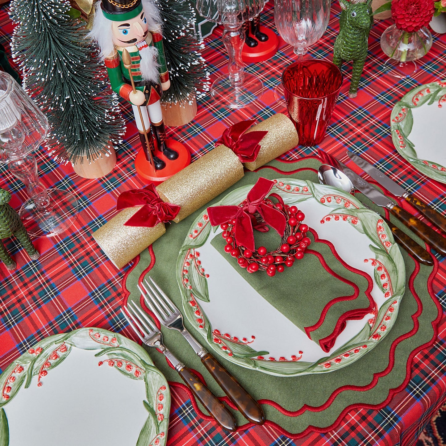 Green & Red Katherine Napkins (Set of 4)