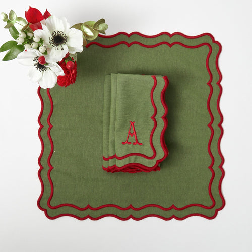 Green & Red Katherine Napkins (Set of 4)