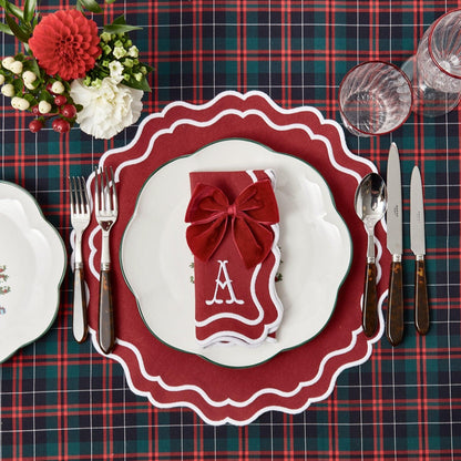 Berry Red Katherine Placemats & Napkins (Set of 4)