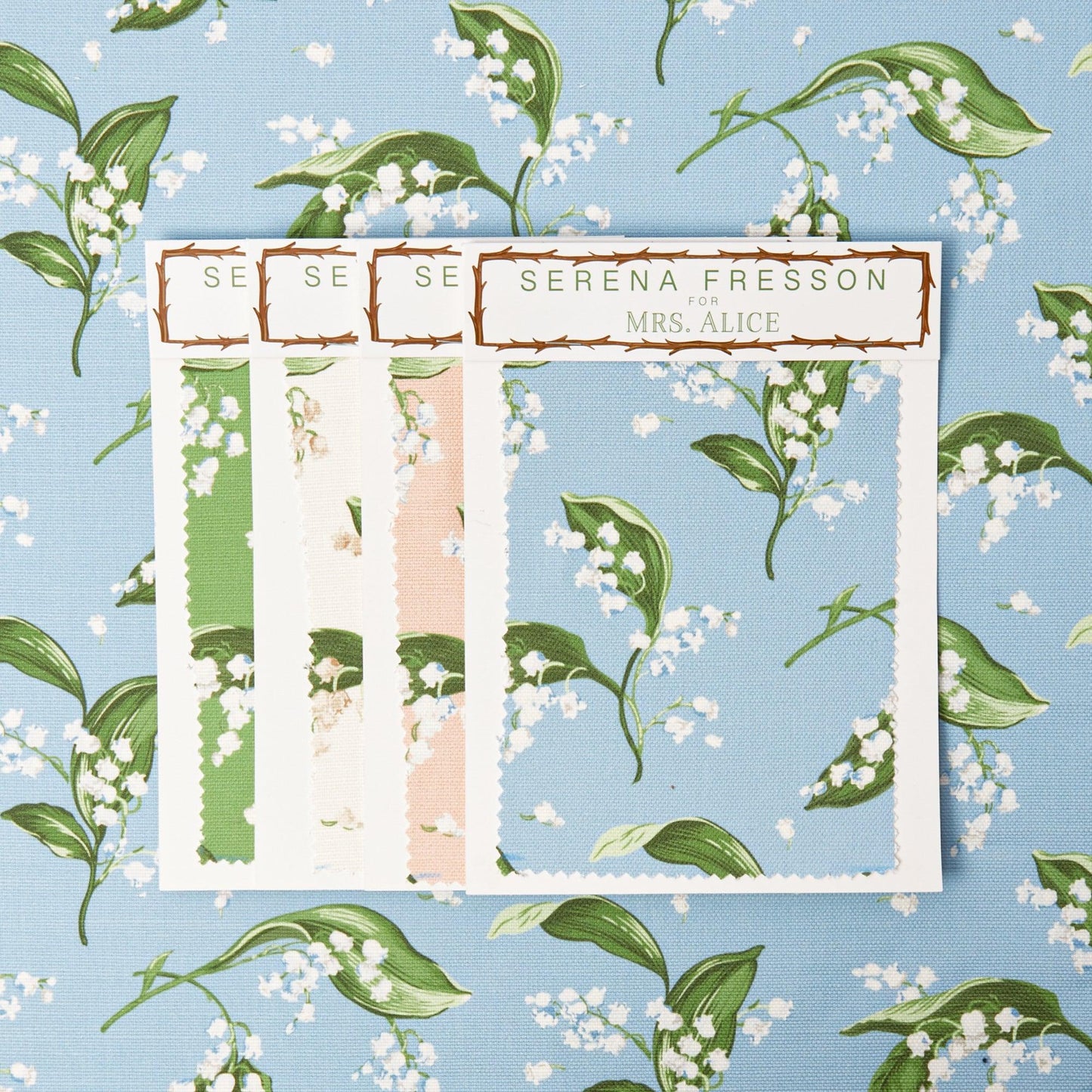Blue Lily of the Valley Fabric