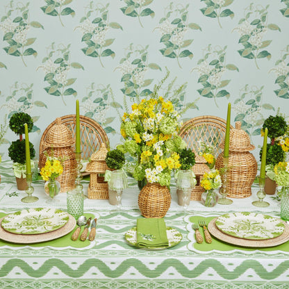 Green Lily of the Valley Linen Napkins (Set of 4)