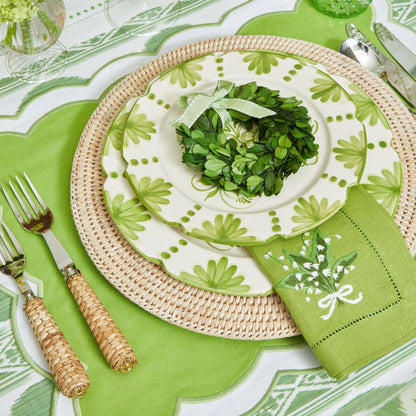 Green Lily of the Valley Linen Napkins (Set of 4)