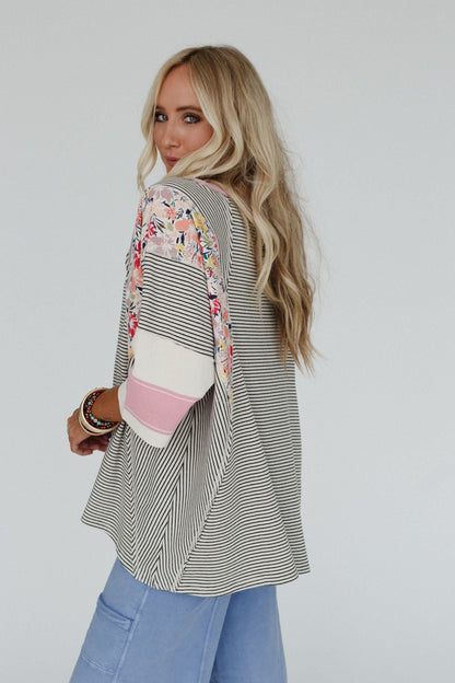 Britt Patchwork Top - Oat