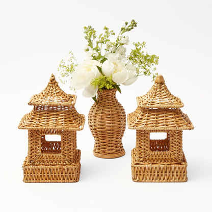 Natural Rattan Pagoda Decoration Set