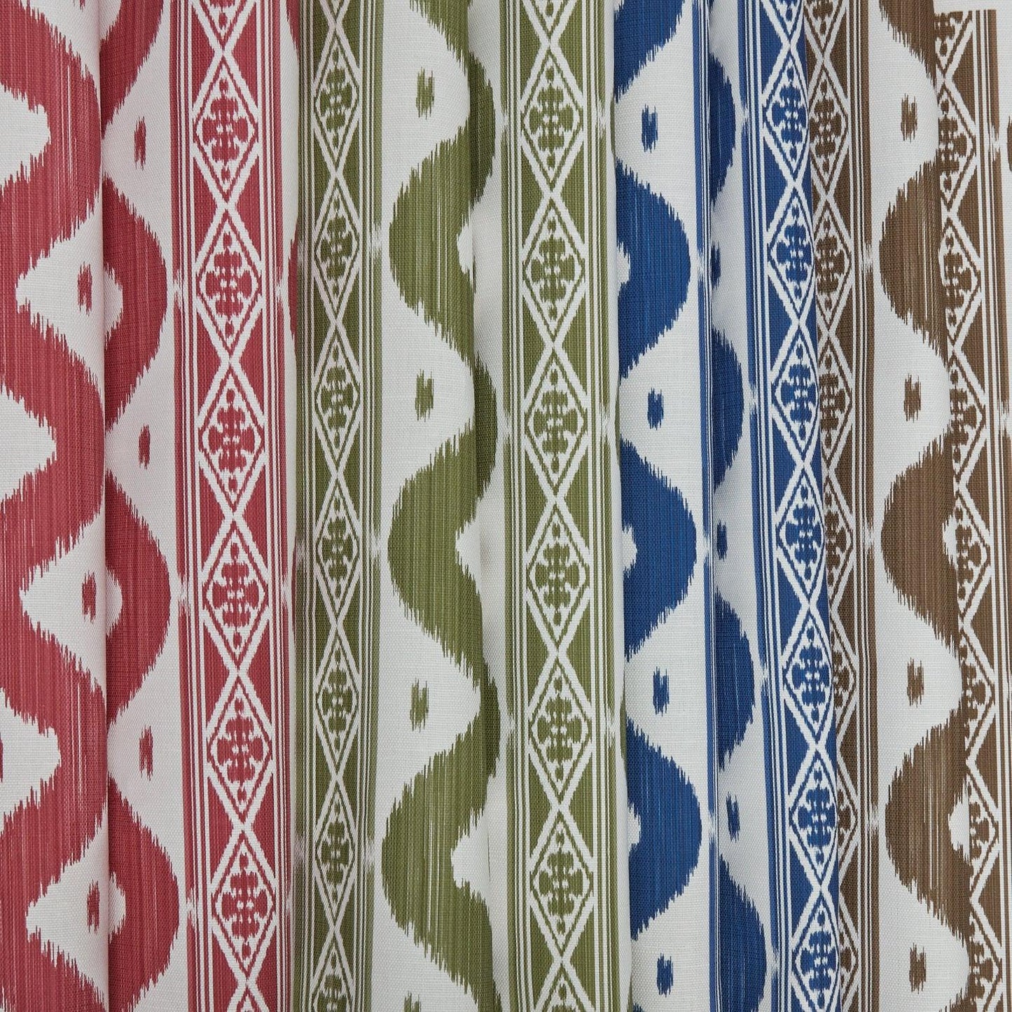Olive Green Ikat Stripe Fabric