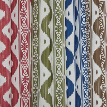 Olive Green Ikat Stripe Fabric