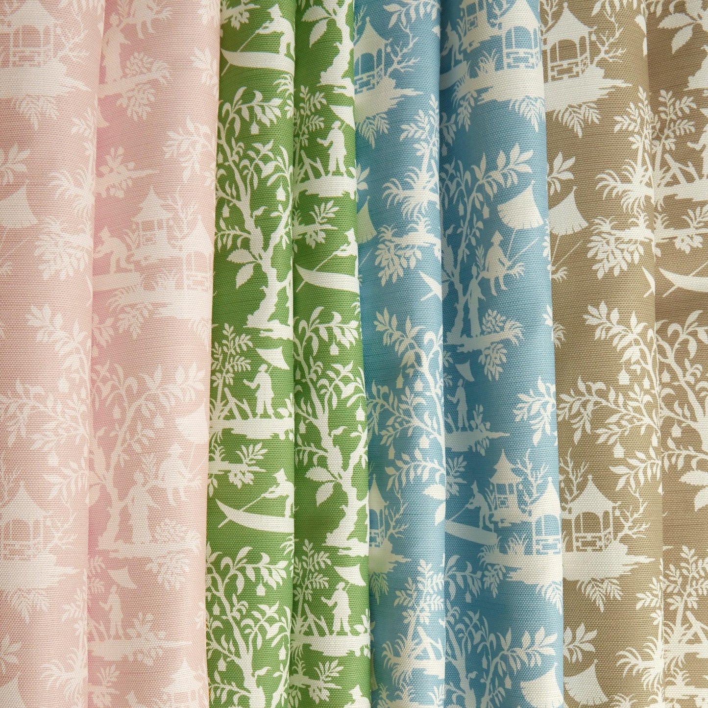 Pink Pagoda Garden Fabric