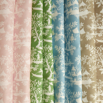 Pink Pagoda Garden Fabric