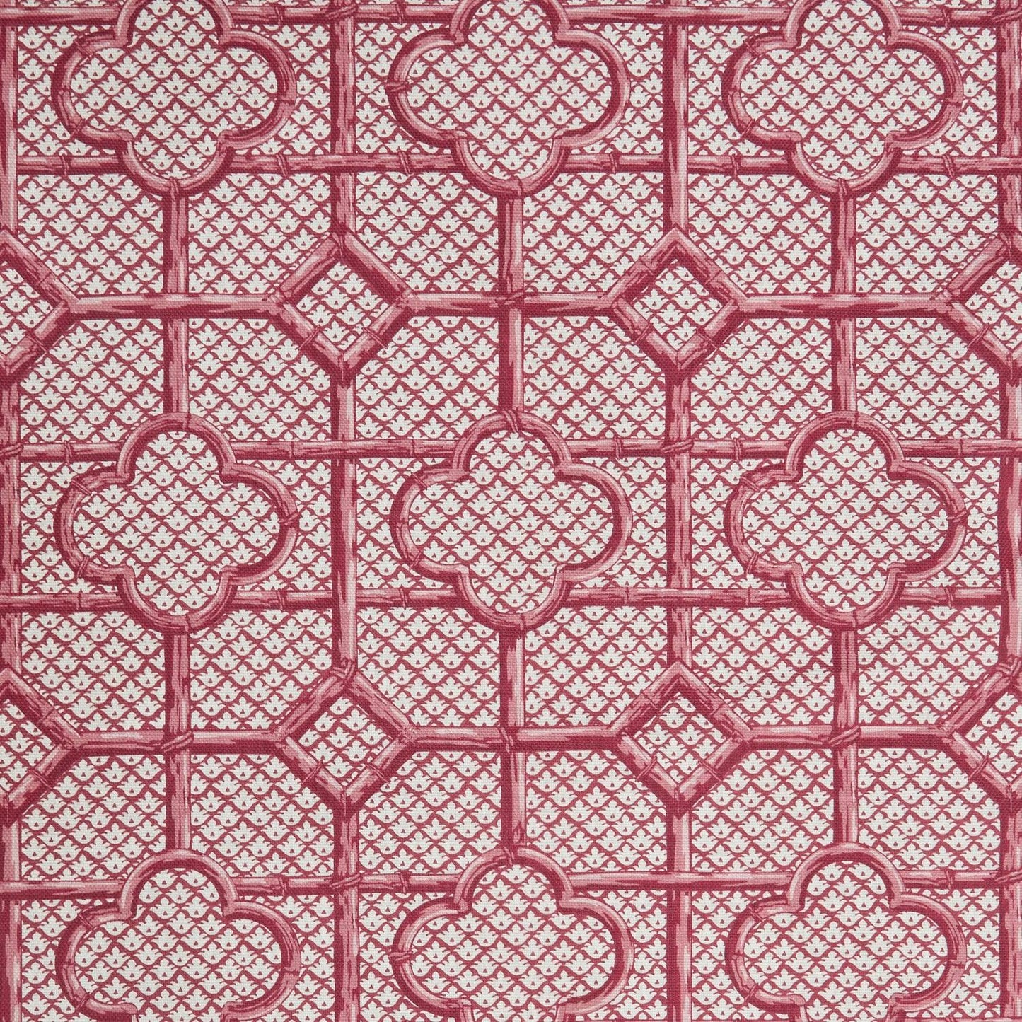 Raspberry Pink Bamboo Trellis Fabric